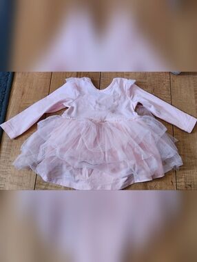 12-18mos Ruffle Butts Light Pink Long-Sleeve Tulle Tutu Dress